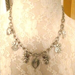 Silver Angel Charm Necklace